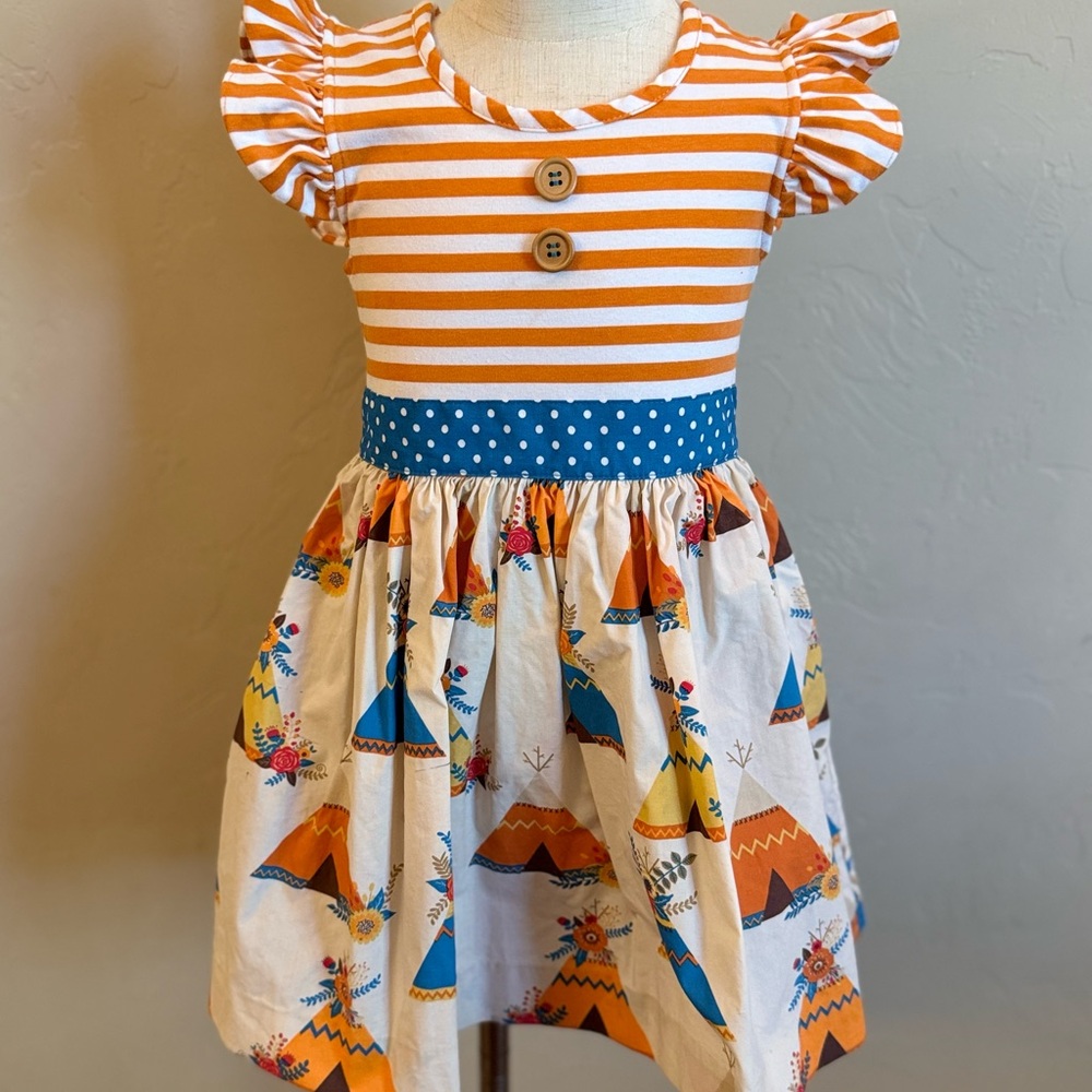 Eleanor Rose Thanksgiving dress! Only worn once! 4T/5T Excellent condition!!